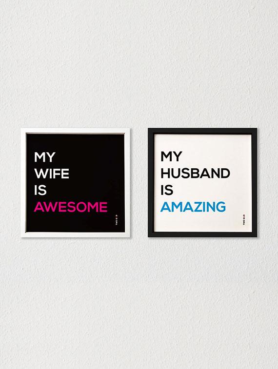 Black , White Colored Love Wall D��cor With Glass Front And MDF Back - By